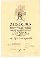 ECURY-010: Diploma Nederlandse handelscorrespondentie van Boy Ecury bij Instituut St. Louis te Oudenbosch, 1939, Instituut St. Louis