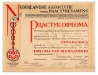 ECURY-011: Diploma Boekhouden van Boy Ecury bij de Nederlandse Associatie voor Praktykexamens te Amsterdam -, Nederlansche Associatie voor Praktykexamens