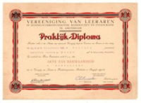 ECURY-012: Diploma Boekhouden van Boy Ecury bij de Nederlandse Associatie voor Praktykexamens te Amsterdam, 1942, Nederlansche Associatie voor Praktykexamens