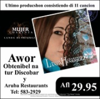 Aruban chanteuse Landa Henriquez presents the CD to her successful video 