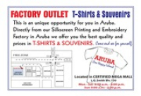 Factory Outlet T-Shirts and Souvenirs, advertisement, The News Aruba