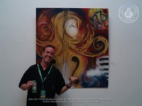 Visiting artist Sir Shadow at the Oranjestad Kunsthuis this week! The art of 