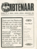 De Ambtenaar (Februari 1969), Algemene Nederlands Antilliaanse Ambtenarenbond - Aruba
