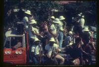 Banda musical riba truck "Casa de Lannoy/ Piet's Icecream". Parada di Carnaval 20, Aruba, 1974, Aruba Tourism Bureau