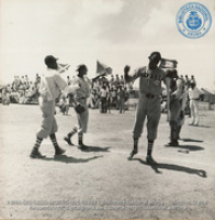 Baseball game at Aruba Sports Park in San Nicholas between team from Lago Garage and the Puerto Rican soldiers guarding the plant (#5499, Lago , Aruba, April-May 1944), Morris, Nelson