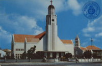 Protestant church, Oranjestad (Postcard, ca. 1962)