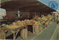 Fruit market in Oranjestad, Aruba (Postcard, ca. 1965)