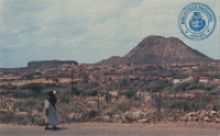 City view with the Hooiberg, Santa Cruz, Aruba, Netherlands Antilles (Postcard, ca. 1966)