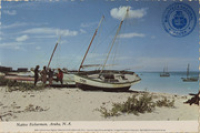 Native Fishermen, Aruba, Netherlands Antilles (Postcard, ca. 1968) Quaint native fishing boats beached on Aruba's superwhite sand, where part of the day's catch is offered for sale