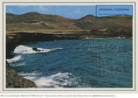 Greetings from Aruba; North coast - Aruba, Netherlands Antilles (Postcard, ca. 1980-1986) The other Aruba: rugged and rocky north coast, with thundering seas and moon-like landscapes