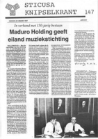 Sticusa Knipselkrant no. 147 (Januari 1987), Stichting voor Culturele Samenwerking (STICUSA)