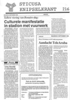 Sticusa Knipselkrant no. 216 (September 1988), Stichting voor Culturele Samenwerking (STICUSA)