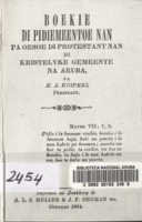 Boekie di Pidiemeentoe nan pa Oesoe di Protestantnan di Kristelyke Gemeente na Aruba (1864) - Ds. N. A. Kuiperi, Kuiperi, Nicolaas Adrianus