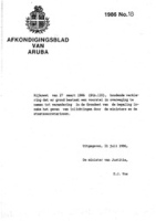 Afkondigingsblad van Aruba 1986 no. 18, DWJZ - Directie Wetgeving en Juridische Zaken