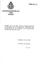 Afkondigingsblad van Aruba 1986 no. 20, DWJZ - Directie Wetgeving en Juridische Zaken