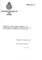 Afkondigingsblad van Aruba 1986 no. 25, DWJZ - Directie Wetgeving en Juridische Zaken