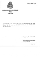 Afkondigingsblad van Aruba 1987 no. 109, DWJZ - Directie Wetgeving en Juridische Zaken
