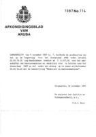 Afkondigingsblad van Aruba 1987 no. 114, DWJZ - Directie Wetgeving en Juridische Zaken