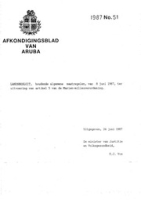 Afkondigingsblad van Aruba 1987 no. 51, DWJZ - Directie Wetgeving en Juridische Zaken