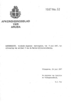 Afkondigingsblad van Aruba 1987 no. 52, DWJZ - Directie Wetgeving en Juridische Zaken