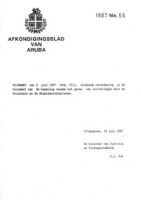 Afkondigingsblad van Aruba 1987 no. 55, DWJZ - Directie Wetgeving en Juridische Zaken