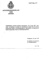 Afkondigingsblad van Aruba 1987 no. 57, DWJZ - Directie Wetgeving en Juridische Zaken