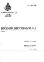 Afkondigingsblad van Aruba 1987 no. 58, DWJZ - Directie Wetgeving en Juridische Zaken
