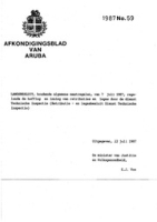 Afkondigingsblad van Aruba 1987 no. 59, DWJZ - Directie Wetgeving en Juridische Zaken