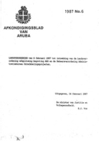 Afkondigingsblad van Aruba 1987 no. 6, DWJZ - Directie Wetgeving en Juridische Zaken