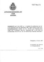 Afkondigingsblad van Aruba 1987 no. 64, DWJZ - Directie Wetgeving en Juridische Zaken