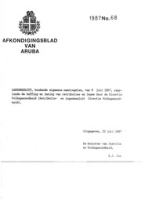 Afkondigingsblad van Aruba 1987 no. 68, DWJZ - Directie Wetgeving en Juridische Zaken