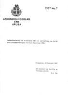 Afkondigingsblad van Aruba 1987 no. 7, DWJZ - Directie Wetgeving en Juridische Zaken