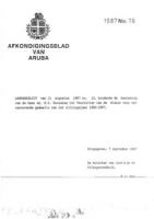 Afkondigingsblad van Aruba 1987 no. 76, DWJZ - Directie Wetgeving en Juridische Zaken