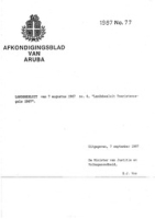 Afkondigingsblad van Aruba 1987 no. 77, DWJZ - Directie Wetgeving en Juridische Zaken