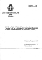 Afkondigingsblad van Aruba 1987 no. 80, DWJZ - Directie Wetgeving en Juridische Zaken