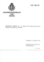 Afkondigingsblad van Aruba 1987 no. 82, DWJZ - Directie Wetgeving en Juridische Zaken