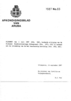Afkondigingsblad van Aruba 1987 no. 83, DWJZ - Directie Wetgeving en Juridische Zaken