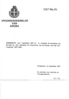 Afkondigingsblad van Aruba 1987 no. 84, DWJZ - Directie Wetgeving en Juridische Zaken