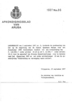 Afkondigingsblad van Aruba 1987 no. 86, DWJZ - Directie Wetgeving en Juridische Zaken