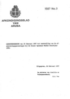 Afkondigingsblad van Aruba 1987 no. 9, DWJZ - Directie Wetgeving en Juridische Zaken