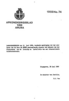Afkondigingsblad van Aruba 1988 no. 74, DWJZ - Directie Wetgeving en Juridische Zaken