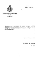 Afkondigingsblad van Aruba 1991 no. 91, DWJZ - Directie Wetgeving en Juridische Zaken