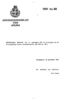 Afkondigingsblad van Aruba 1991 no. 98, DWJZ - Directie Wetgeving en Juridische Zaken