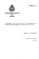 Afkondigingsblad van Aruba 1996 no. 67, DWJZ - Directie Wetgeving en Juridische Zaken