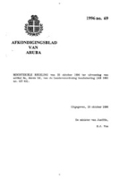 Afkondigingsblad van Aruba 1996 no. 69, DWJZ - Directie Wetgeving en Juridische Zaken