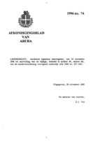 Afkondigingsblad van Aruba 1996 no. 74, DWJZ - Directie Wetgeving en Juridische Zaken