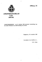 Afkondigingsblad van Aruba 1996 no. 75, DWJZ - Directie Wetgeving en Juridische Zaken