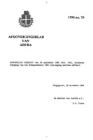 Afkondigingsblad van Aruba 1996 no. 79, DWJZ - Directie Wetgeving en Juridische Zaken