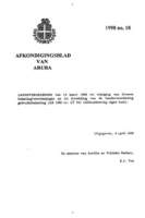 Afkondigingsblad van Aruba 1998 no. 18, DWJZ - Directie Wetgeving en Juridische Zaken