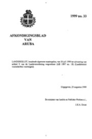 Afkondigingsblad van Aruba 1999 no. 33, DWJZ - Directie Wetgeving en Juridische Zaken